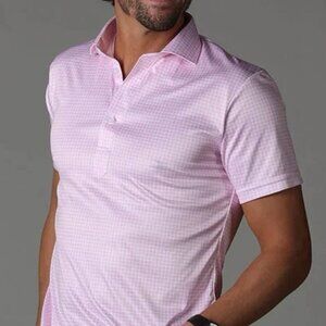 NWT Collars & Co. Pink Gingham Semi-Spread Collar Polo Extra Large XL Preppy